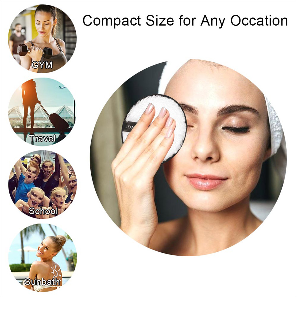 1Pc Makeup Remover Pads Microfiber Reusable Face Towel Make-up Wipes Washable Cleansing Puff
