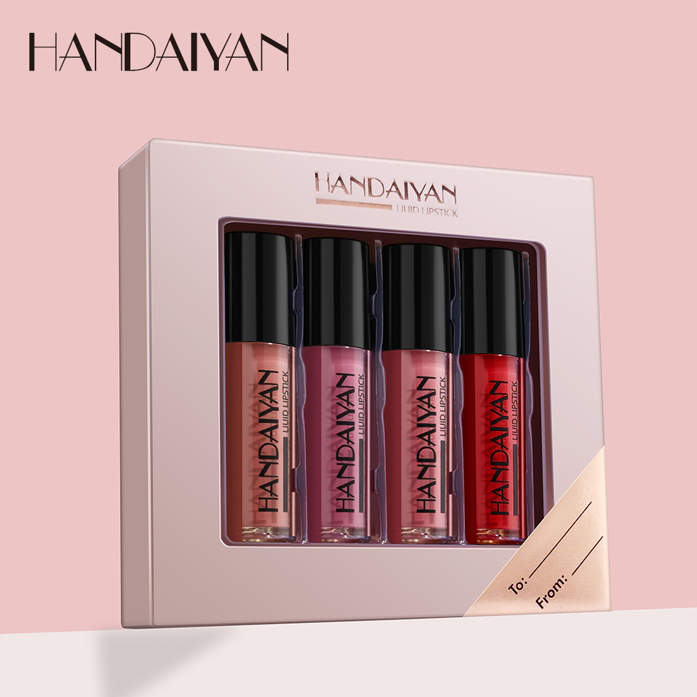 New 4Pcs Matte Lipgloss Tint Long Lasting Waterproof Moisturizer Lip Gloss Makeup Lipsticks Set Sale