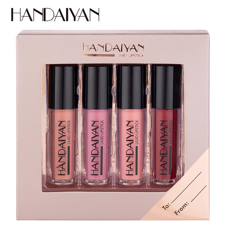 New 4Pcs Matte Lipgloss Tint Long Lasting Waterproof Moisturizer Lip Gloss Makeup Lipsticks Set Sale