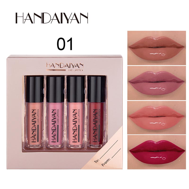 New 4Pcs Matte Lipgloss Tint Long Lasting Waterproof Moisturizer Lip Gloss Makeup Lipsticks Set Sale