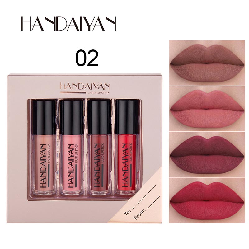 New 4Pcs Matte Lipgloss Tint Long Lasting Waterproof Moisturizer Lip Gloss Makeup Lipsticks Set Sale
