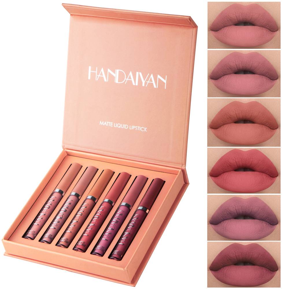 New 6Pcs/set Matte Lip Gloss Set Liquid Lipsticks Long Lasting Lipstick Set Makeup Set Sales