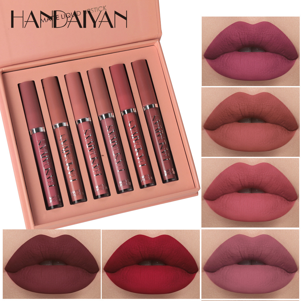 New 6Pcs/set Matte Lip Gloss Set Liquid Lipsticks Long Lasting Lipstick Set Makeup Set Sales