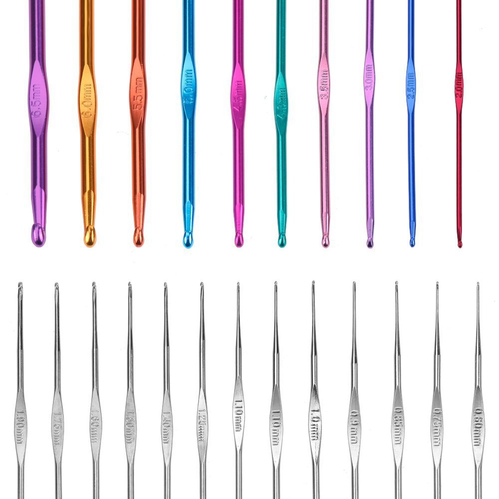 100PCs Crochet Hooks Full Set Knitting Tool Needles Sewing Tools Craft Kit with Leather Case Sales