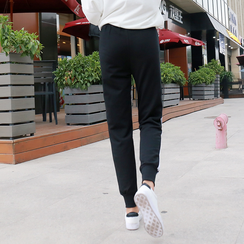 New Women Trousers 3 Striped Sweatpants Sports Soft Fitness Long Pants Plus Size Trousers