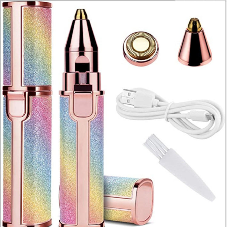 2 In 1 Electric Eyebrow Trimmer Makeup Painless Epilator Mini Shaver Razors Facial Body Hair Remover