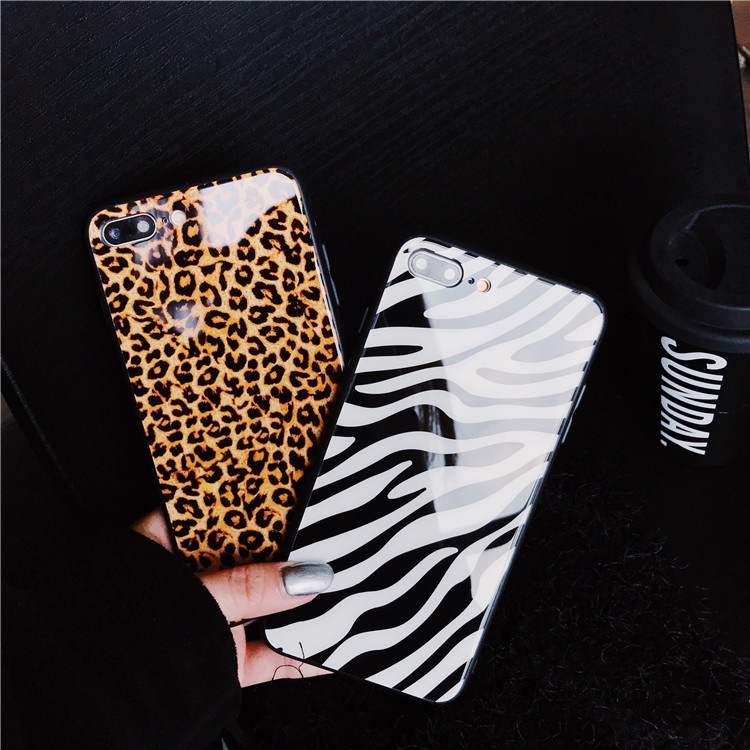 INS Hot Leopard Zebra Print Phones Caeses For infinix iPhone Samsung Huawei Xiaomi Tempered Glass Covers
