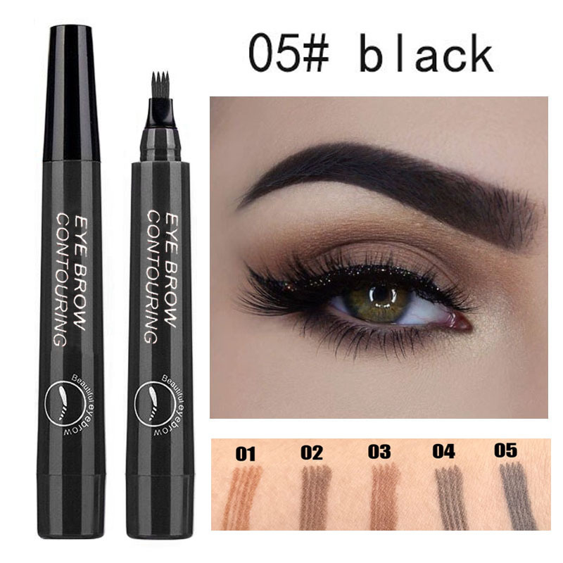 New Waterproof Natural Eyebrow Pen Four-claw Eye Brow Tint Fork Tip Eyebrow Tattoo Pencil Makeup
