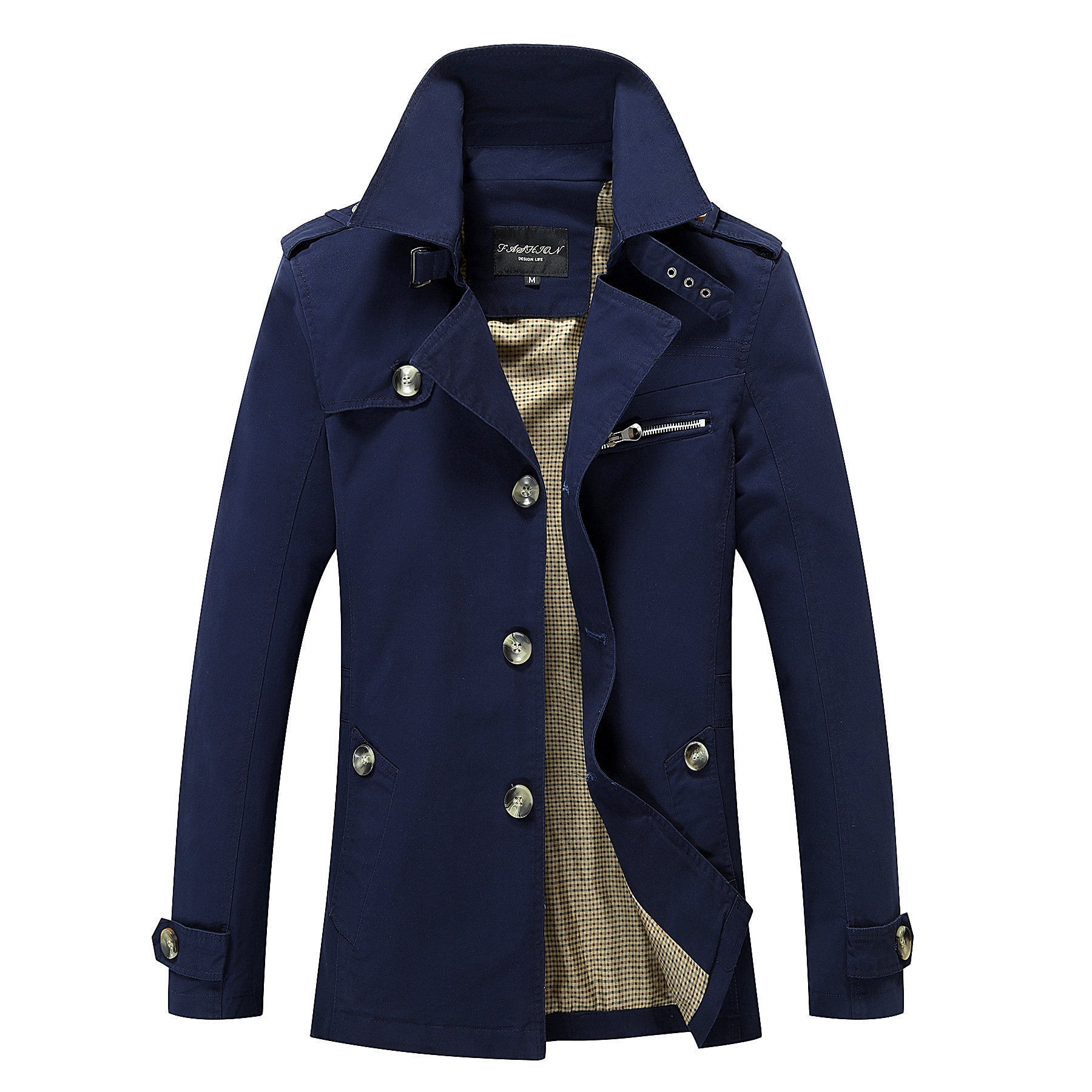 New Men Trench Coats Men Cotton Coats Casual Slim Fit Design Office Jackets Overcoat Plus Size Sales