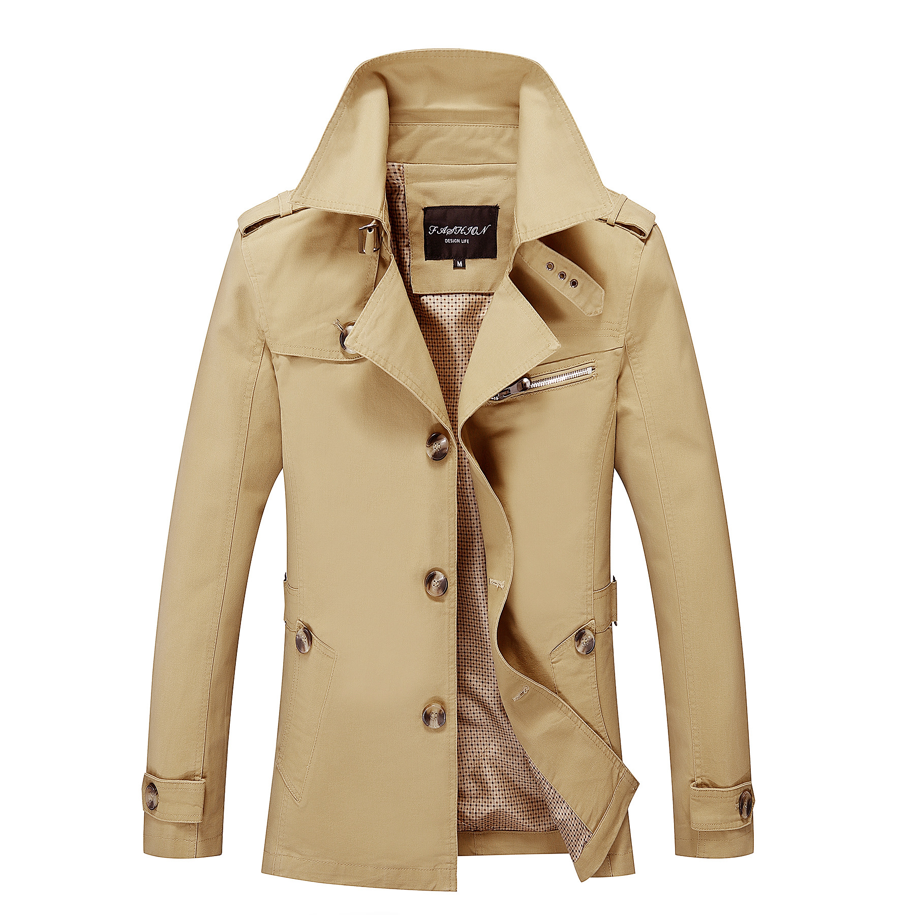 New Men Trench Coats Men Cotton Coats Casual Slim Fit Design Office Jackets Overcoat Plus Size Sales