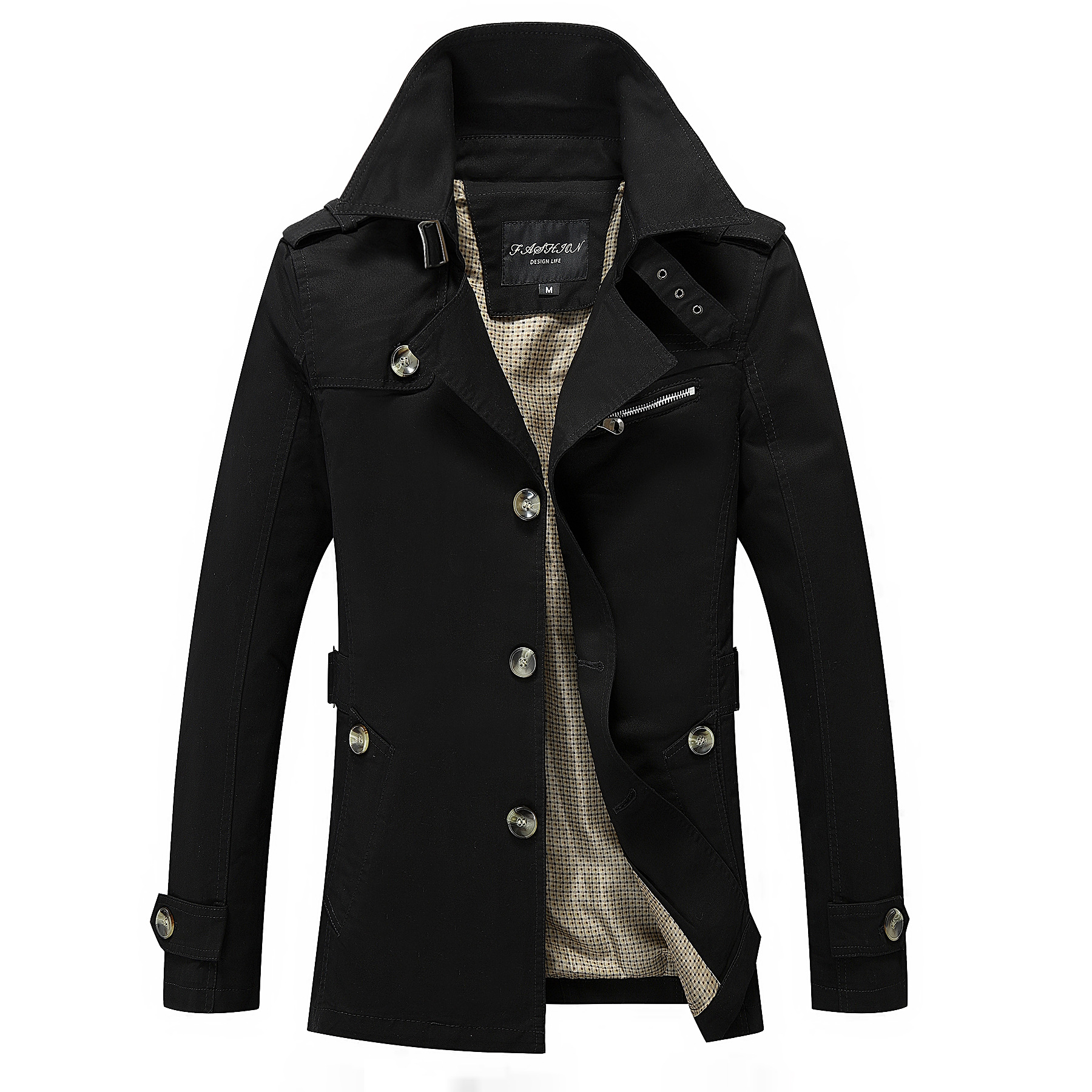 New Men Trench Coats Men Cotton Coats Casual Slim Fit Design Office Jackets Overcoat Plus Size Sales