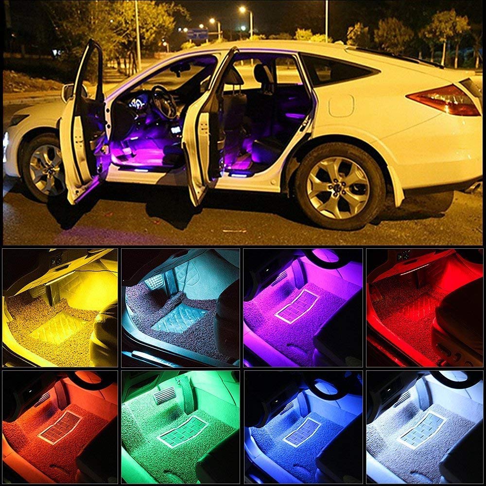 48 LED Bluetooth APP Control Atmosphere Car Decoration Light Multicolor Music Car Led Light Strips