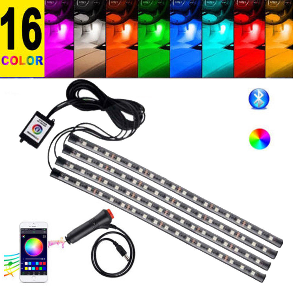 48 LED Bluetooth APP Control Atmosphere Car Decoration Light Multicolor Music Car Led Light Strips
