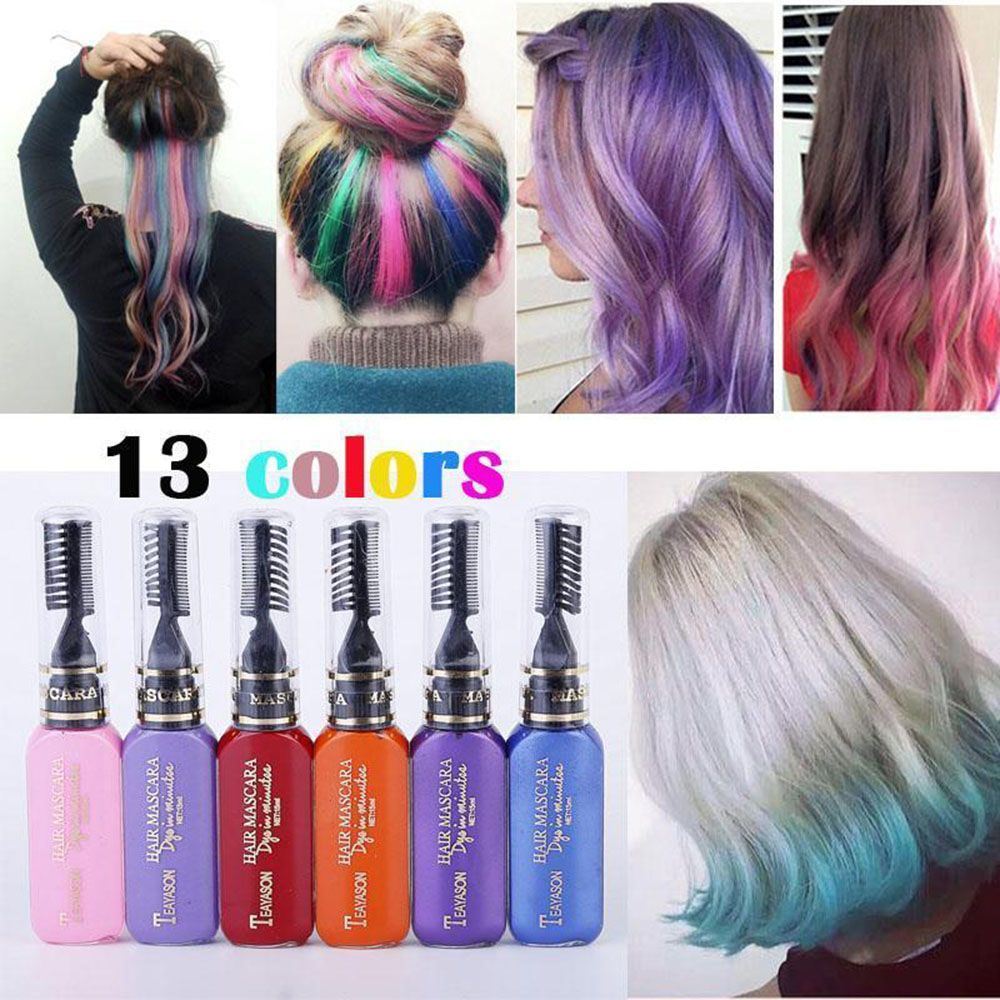 One-off Hair Color Dye Temporary Non-toxic DIY Hair Color Mascara Washable One-time Hair Dye Crayons