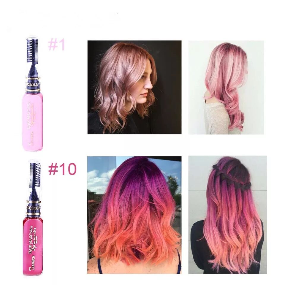 One-off Hair Color Dye Temporary Non-toxic DIY Hair Color Mascara Washable One-time Hair Dye Crayons