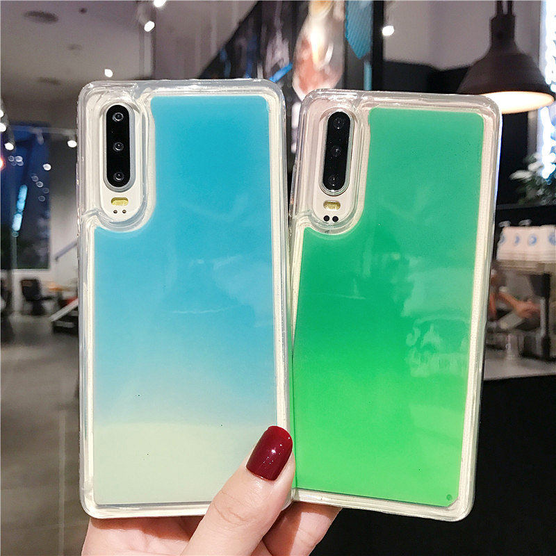 Luminous Quicksand Dynamic Phone Cases For iPhone 7 8 Samsung Huawei Moblie Phones Covers Sales