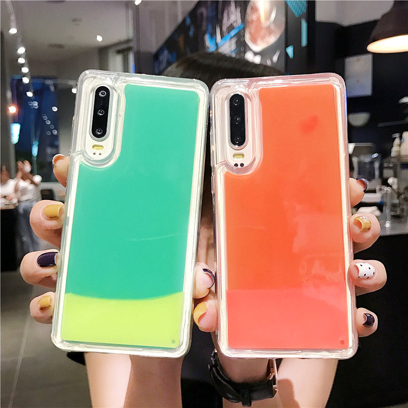 Luminous Quicksand Dynamic Phone Cases For iPhone 7 8 Samsung Huawei Moblie Phones Covers Sales