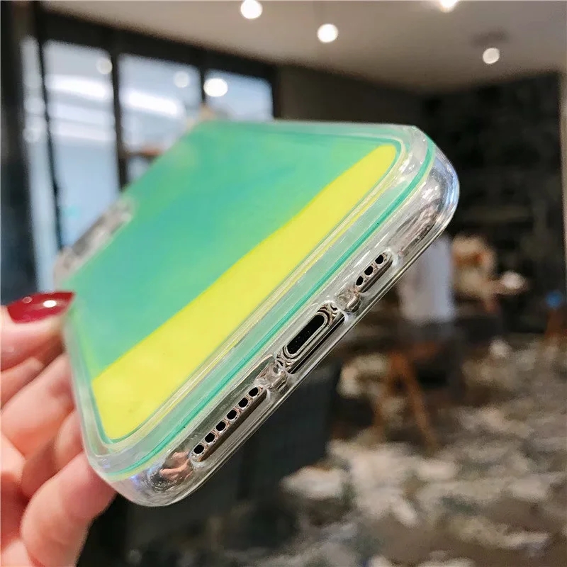 Luminous Quicksand Dynamic Phone Cases For iPhone 7 8 Samsung Huawei Moblie Phones Covers Sales