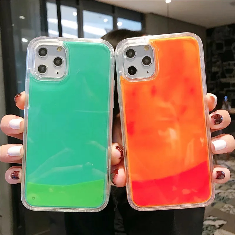Luminous Quicksand Dynamic Phone Cases For iPhone 7 8 Samsung Huawei Moblie Phones Covers Sales