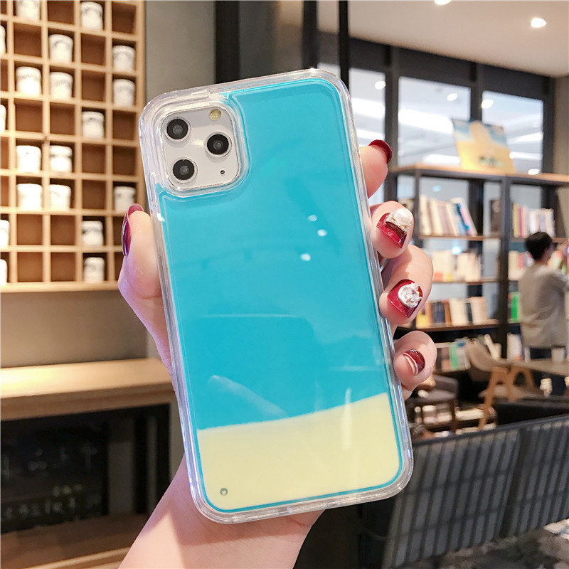 Luminous Quicksand Dynamic Phone Cases For iPhone 7 8 Samsung Huawei Moblie Phones Covers Sales