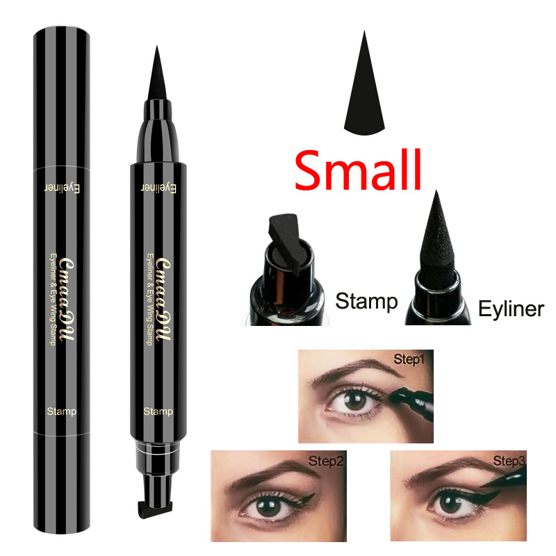 New 2 In1 Eyeliner Stamp Liquid Eyeliner Pencil Makeup Stamps Seal Pen Stamp Waterproof Eyeliner
