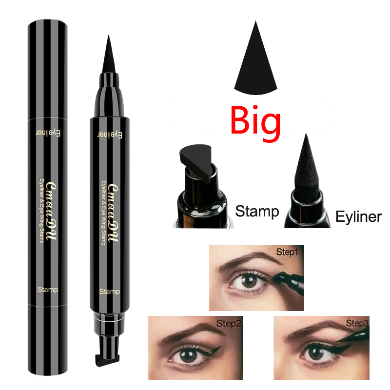 New 2 In1 Eyeliner Stamp Liquid Eyeliner Pencil Makeup Stamps Seal Pen Stamp Waterproof Eyeliner