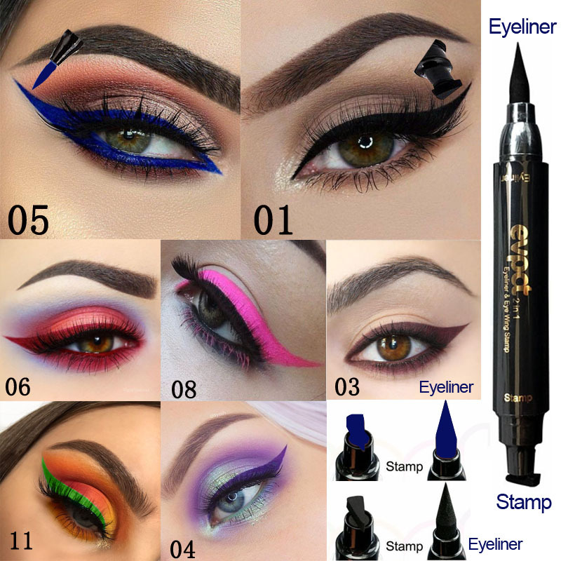 Colorful Long-lasting Liquid Eyeliner Pen Waterproof Fast Dry Pencil Cosmetic Double-ended MakeUp
