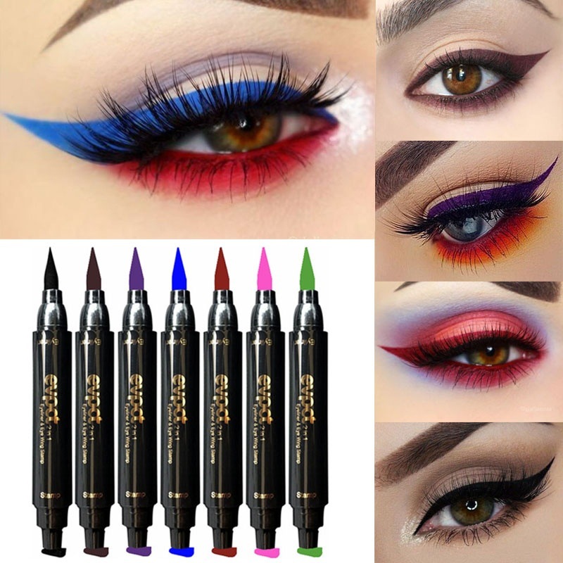 Colorful Long-lasting Liquid Eyeliner Pen Waterproof Fast Dry Pencil Cosmetic Double-ended MakeUp