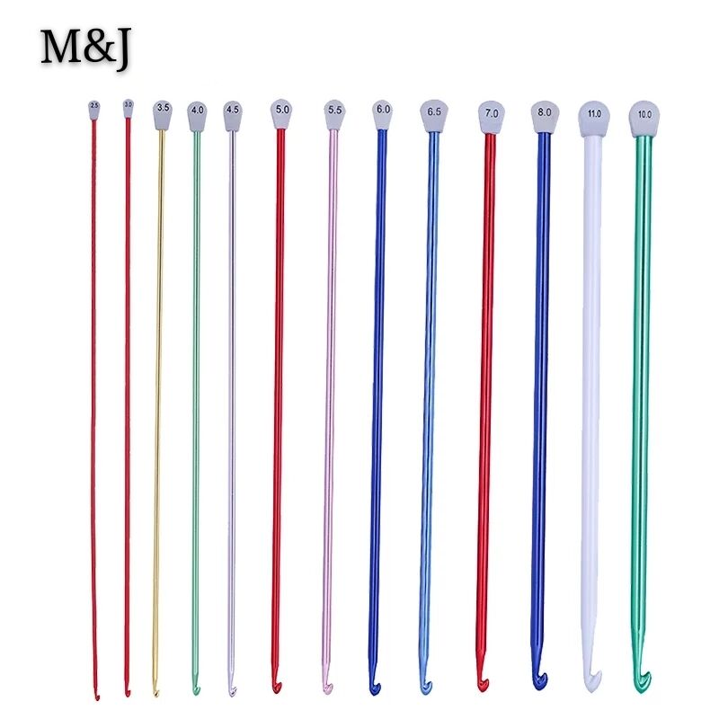 14 Size/Set Tunisian Afghan Crochet Hooks Multicolor Aluminum Knitting Needles Hook Crochet Hooks