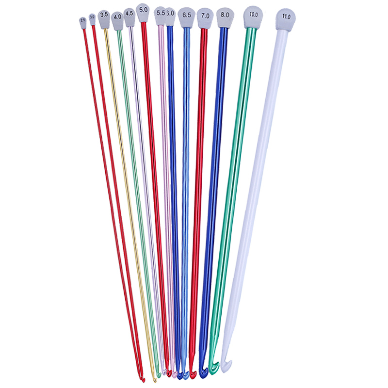 14 Size/Set Tunisian Afghan Crochet Hooks Multicolor Aluminum Knitting Needles Hook Crochet Hooks