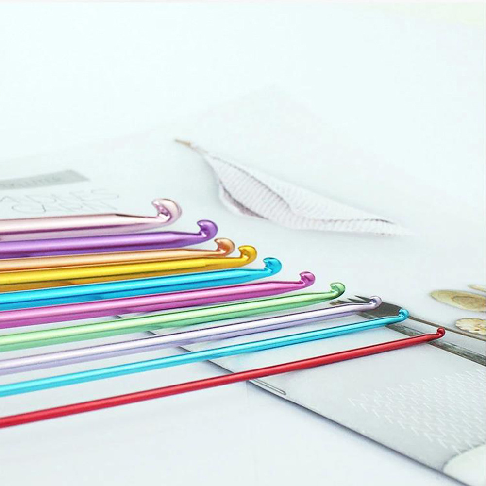 14 Size/Set Tunisian Afghan Crochet Hooks Multicolor Aluminum Knitting Needles Hook Crochet Hooks