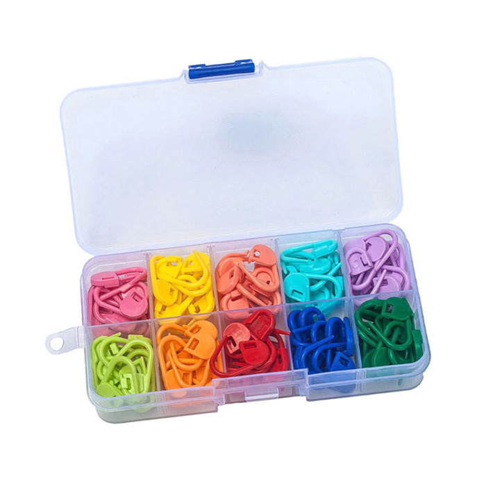 100Pcs Colorful Plastic Knitting Crochet Locking Markers Needle Clip Stitch Markers Sewing Tool