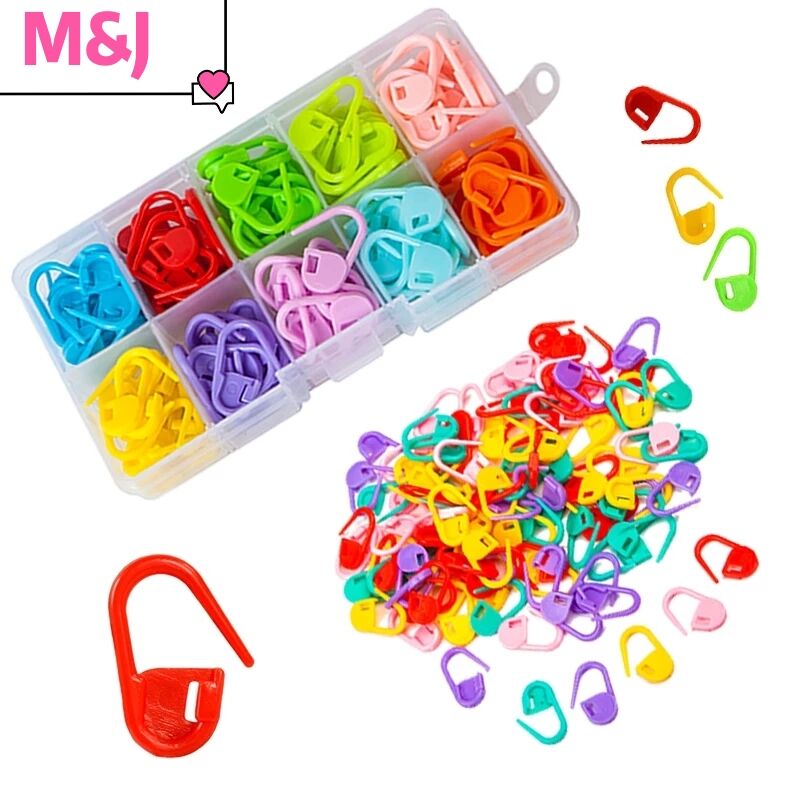100Pcs Colorful Plastic Knitting Crochet Locking Markers Needle Clip Stitch Markers Sewing Tool