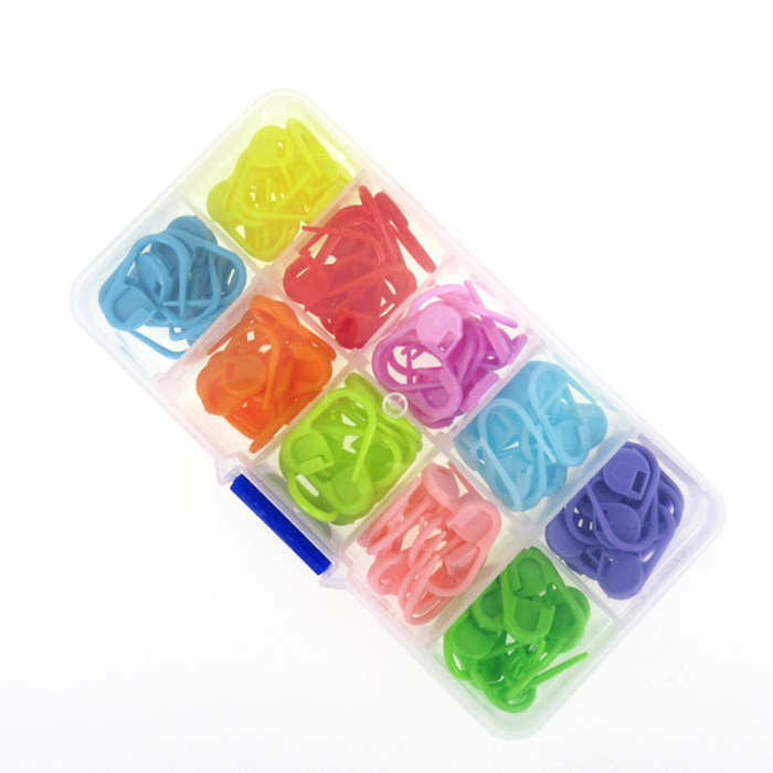 100Pcs Colorful Plastic Knitting Crochet Locking Markers Needle Clip Stitch Markers Sewing Tool