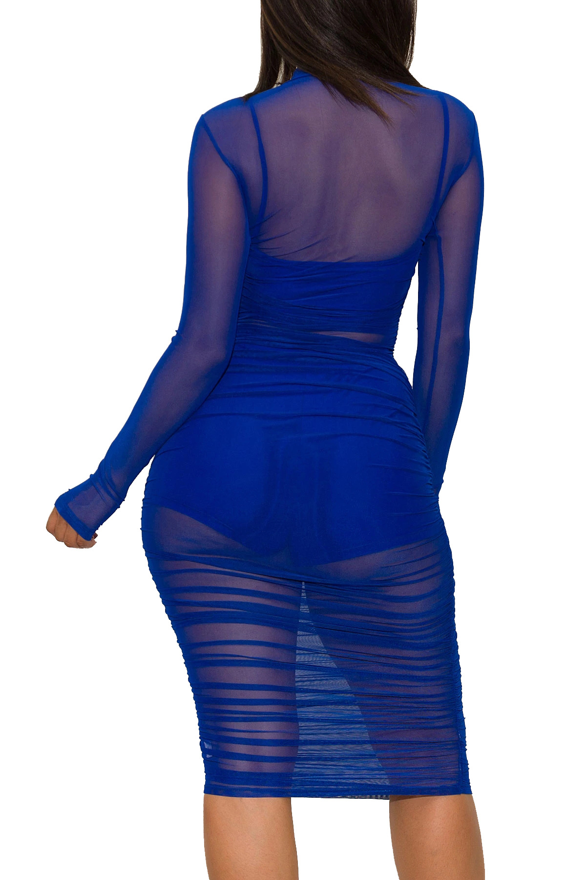 3Pcs Sets Outfits Fashion Women Dresses Solid Mesh See Through Night Club Dress Vest And Shorts Set