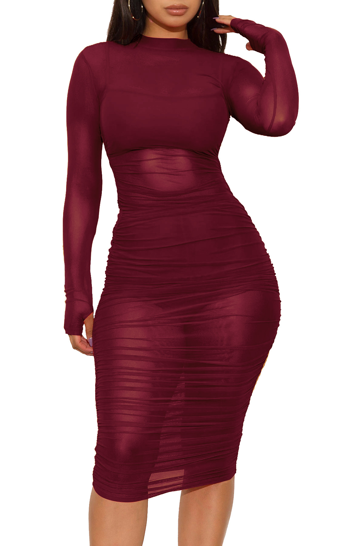 3Pcs Sets Outfits Fashion Women Dresses Solid Mesh See Through Night Club Dress Vest And Shorts Set