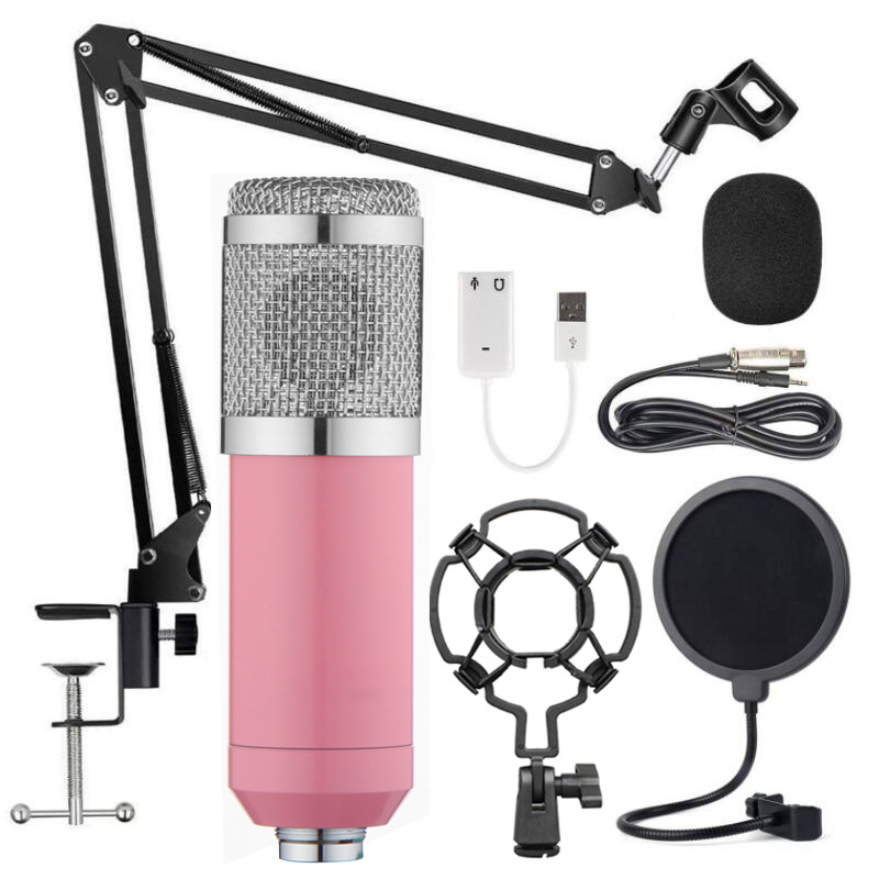 BM800 Karaoke Condenser Microphone Professional Studio Mic Recording Broadcasting Speaker System