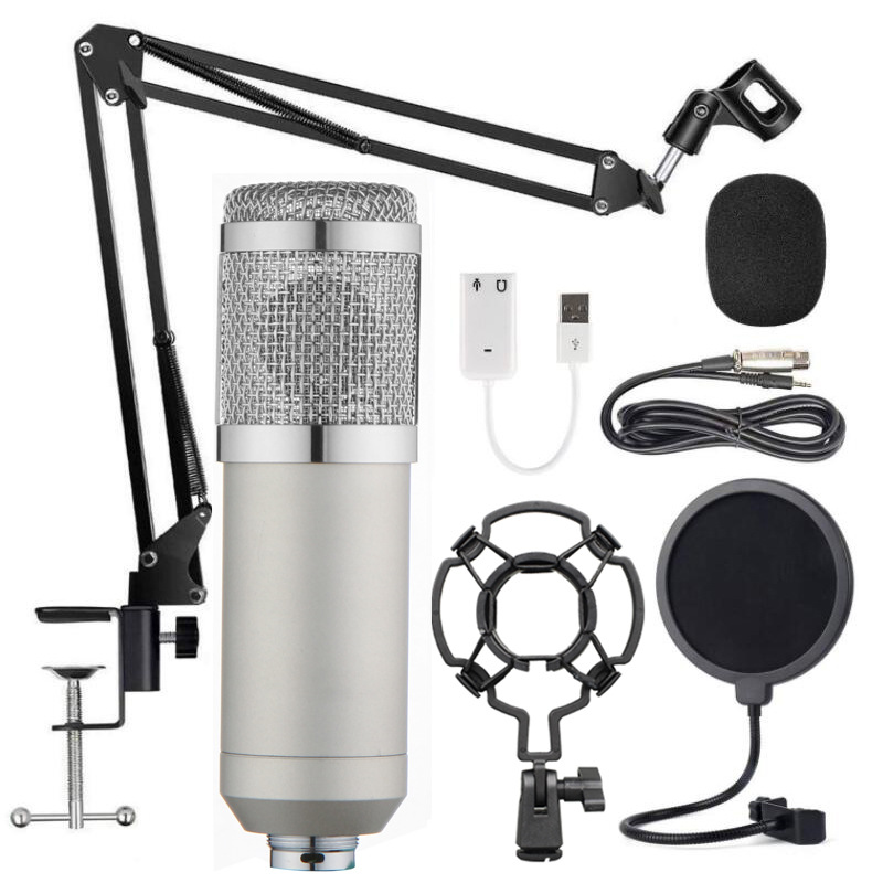 BM800 Karaoke Condenser Microphone Professional Studio Mic Recording Broadcasting Speaker System