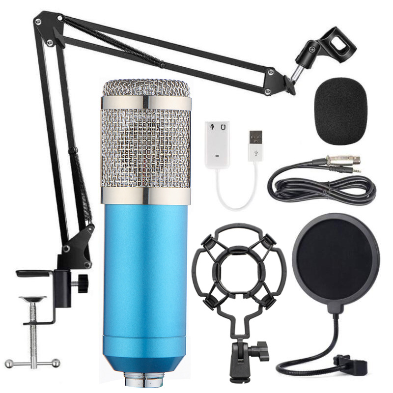 BM800 Karaoke Condenser Microphone Professional Studio Mic Recording Broadcasting Speaker System