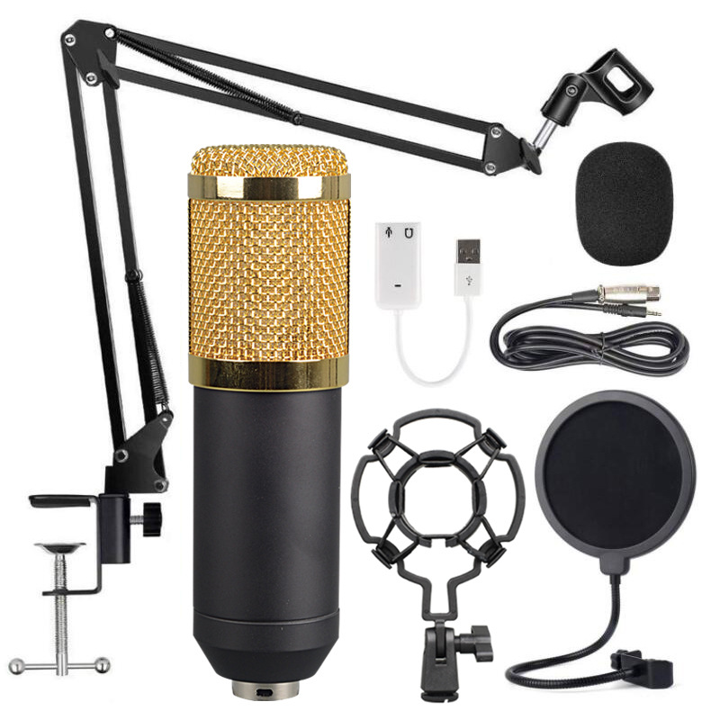 BM800 Karaoke Condenser Microphone Professional Studio Mic Recording Broadcasting Speaker System