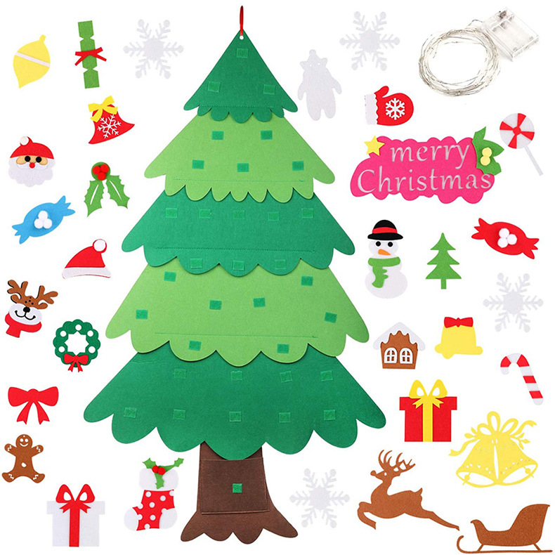 DIY Felt Christmas Tree Christmas Gifts Christmas Ornaments Santa Claus Xmas Tree Party Supplies