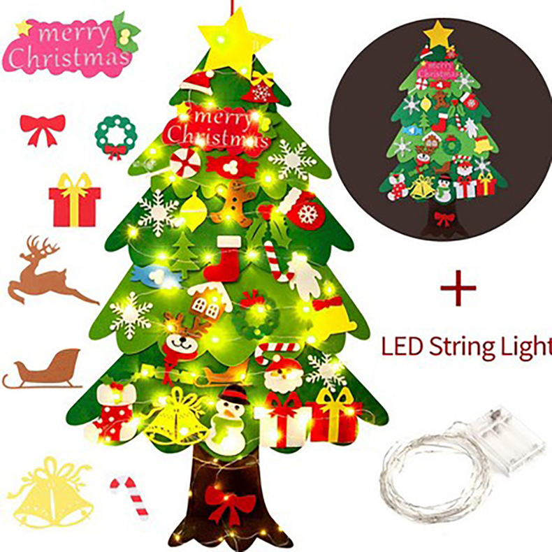 DIY Felt Christmas Tree Christmas Gifts Christmas Ornaments Santa Claus Xmas Tree Party Supplies
