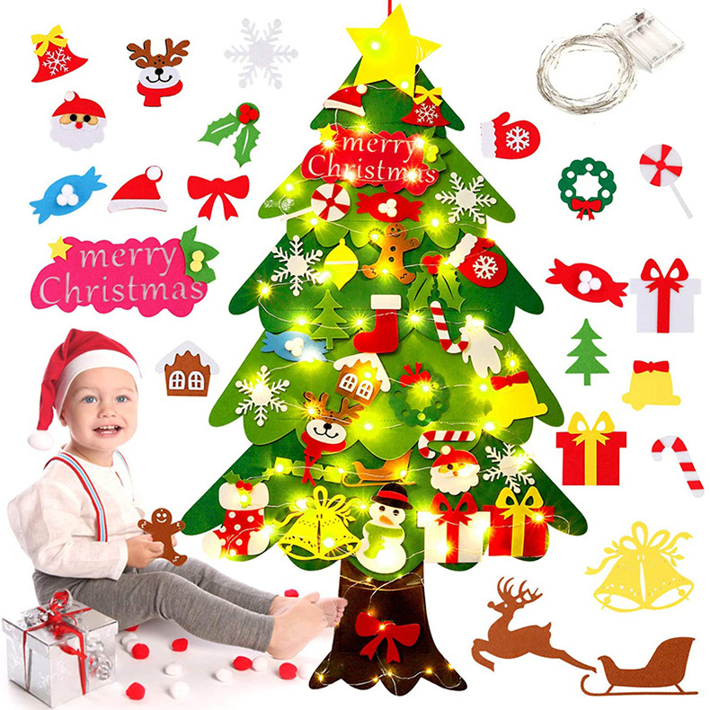 DIY Felt Christmas Tree Christmas Gifts Christmas Ornaments Santa Claus Xmas Tree Party Supplies