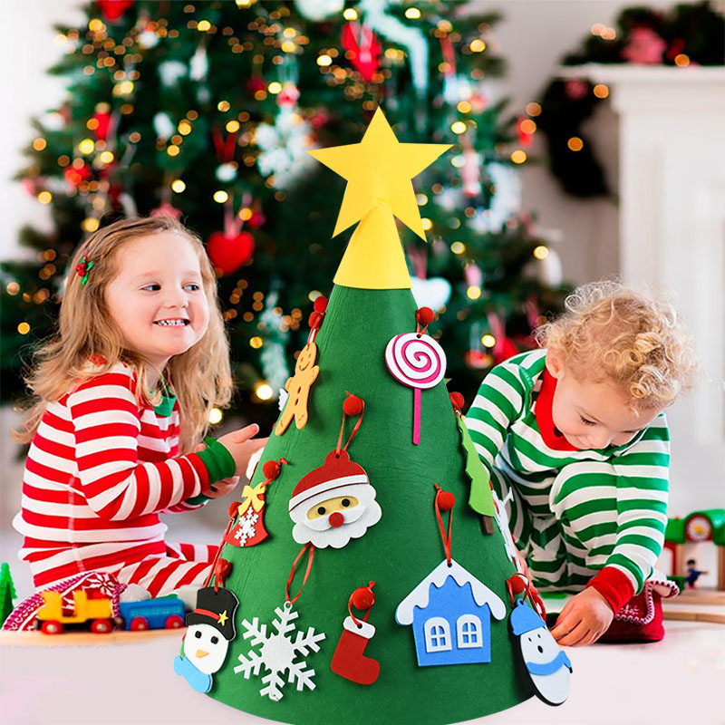 DIY Felt Christmas Tree Christmas Gifts Christmas Ornaments Santa Claus Xmas Tree Party Supplies