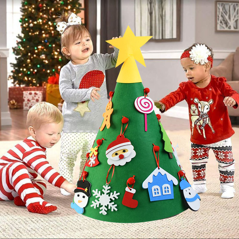DIY Felt Christmas Tree Christmas Gifts Christmas Ornaments Santa Claus Xmas Tree Party Supplies