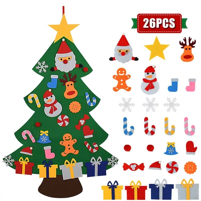 DIY Felt Christmas Tree Christmas Gifts Christmas Ornaments Santa Claus Xmas Tree Party Supplies