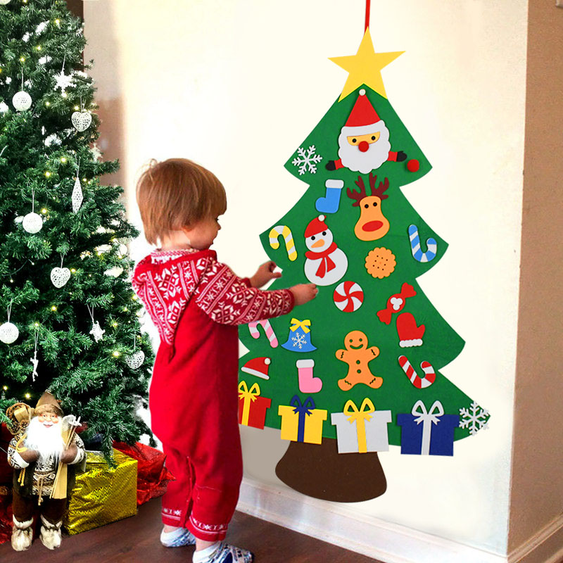 DIY Felt Christmas Tree Christmas Gifts Christmas Ornaments Santa Claus Xmas Tree Party Supplies