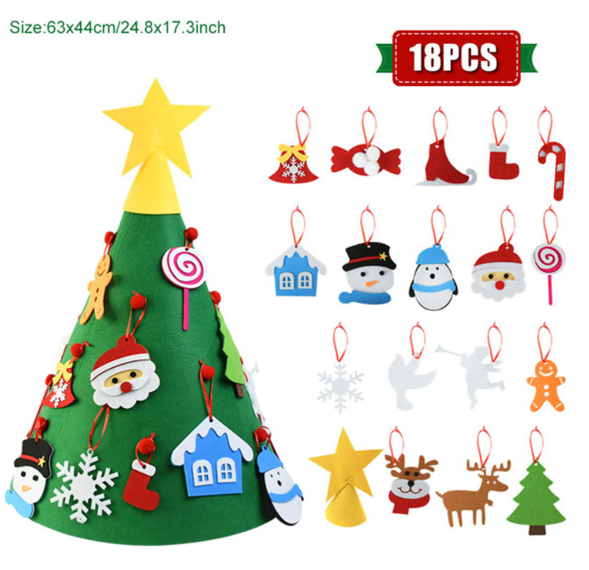 DIY Felt Christmas Tree Christmas Gifts Christmas Ornaments Santa Claus Xmas Tree Party Supplies