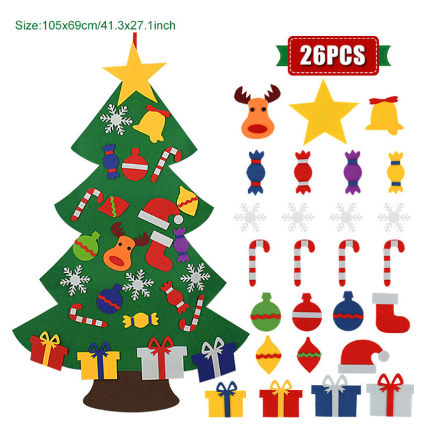 DIY Felt Christmas Tree Christmas Gifts Christmas Ornaments Santa Claus Xmas Tree Party Supplies