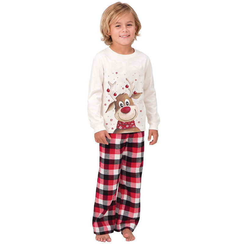 Christmas Clothes Family Pajamas Set Deer Adult Kid Clothes Top+Pants Xmas Sleepwear Set Baby Romper